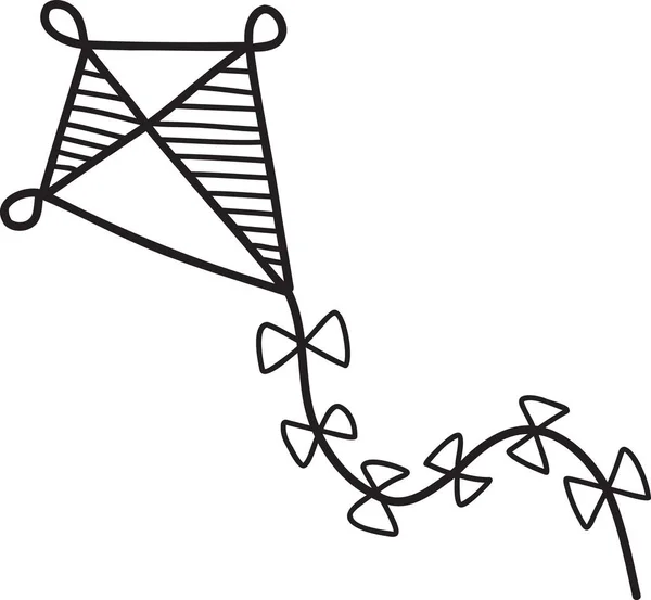 背景に描かれた手描き凧イラスト — ストックベクタ