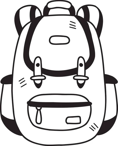 Handgezeichneter Rucksack Für Studenten Illustration Isoliert Auf Hintergrund — Stockvektor