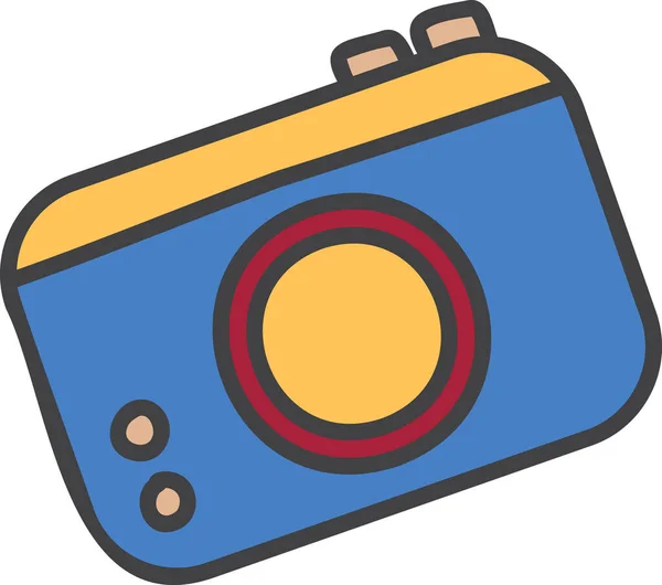 Hand Drawn Vintage Camera Illustration Isolated Background — Stok Vektör