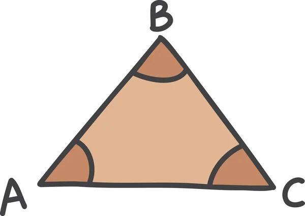 Ručně Kreslené Roztomilý Trojúhelník Ilustrace Izolované Pozadí — Stockový vektor