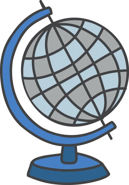 Hand Drawn Globe Model Illustration Isolated Background — Stock Vector