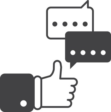 Arkaplanda izole edilmiş asgari biçimdeki illüstrasyonu başparmaklar yukarı ve gözden geçir