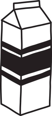 El yapımı süt karton çizimi arka planda izole edilmiş