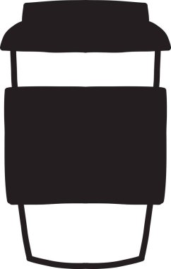 El çizimi, arka planda izole edilmiş kahve fincanı çizimi