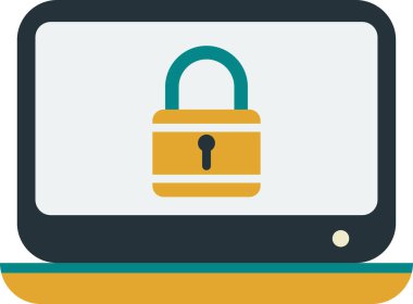 arkaplanda minimal biçimdeki kilitlenmiş dizüstü resim izole edildi