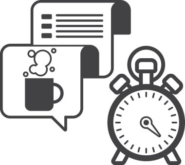 arkaplanda izole edilmiş en az biçimdeki mola zamanı illüstrasyonu