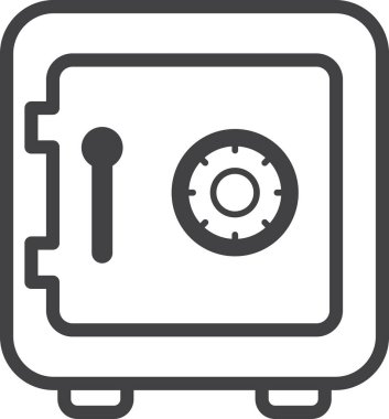 Arka planda en az biçimde izole edilmiş güvenli kutu illüstrasyonu