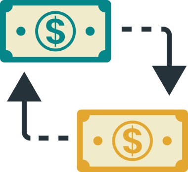 para birimi resimlemesi arka planda izole edilmiş minimal biçimdedir