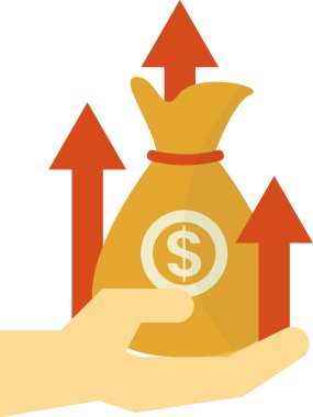 el ve para illüstrasyonu arka planda izole edilmiş minimal şekilde