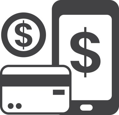 Akıllı telefon illüstrasyonuyla çevrimiçi alışveriş arka planda izole edilmiş minimal biçimdedir