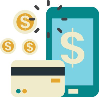 Akıllı telefon illüstrasyonuyla çevrimiçi alışveriş arka planda izole edilmiş minimal biçimdedir