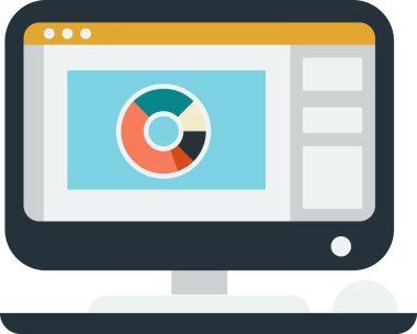 arkaplanda en az izole edilmiş şekilde bilgisayar ve web sayfası resimlemesi