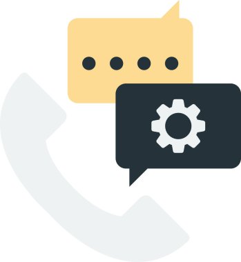 telefon ve dişli illüstrasyonu arka planda en az düzeyde izole edilmiş