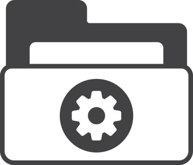 Dizinler ve çarklar arkaplanda izole edilmiş en az biçimdeki resimleme