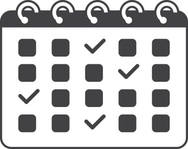 Arkaplanda asgari biçimde izole edilmiş takvim illüstrasyonu