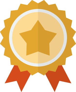 Yıldız Ödüllü illüstrasyon arka planda en az düzeyde izole edilmiş