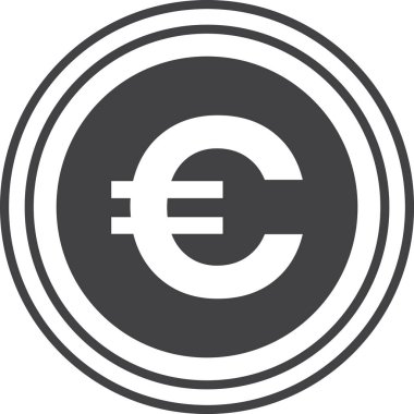 Arka planda izole edilmiş asgari biçimdeki avro para illüstrasyonu