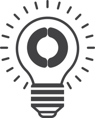 Ampul ve beyin illüstrasyonu arka planda en az izole edilmiş şekilde