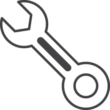 Arka planda izole edilmiş asgari biçimde ingiliz anahtarı illüstrasyonu