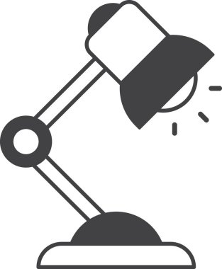 tablo lambası illüstrasyonu arka planda izole edilmiş minimal biçimdedir