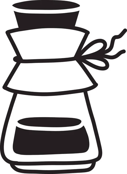 Hand Getrokken Koffie Waterkoker Illustratie Geïsoleerd Achtergrond — Stockvector