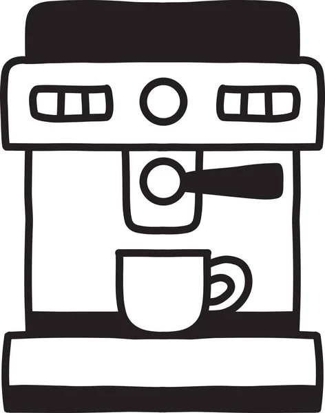 Handgezeichnete Kaffeemaschinen Illustration Isoliert Auf Hintergrund — Stockvektor