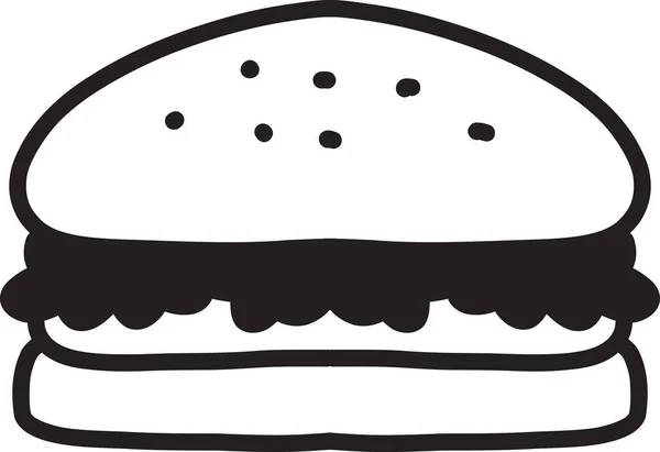 背景に描かれた手描きサンドイッチイラスト — ストックベクタ