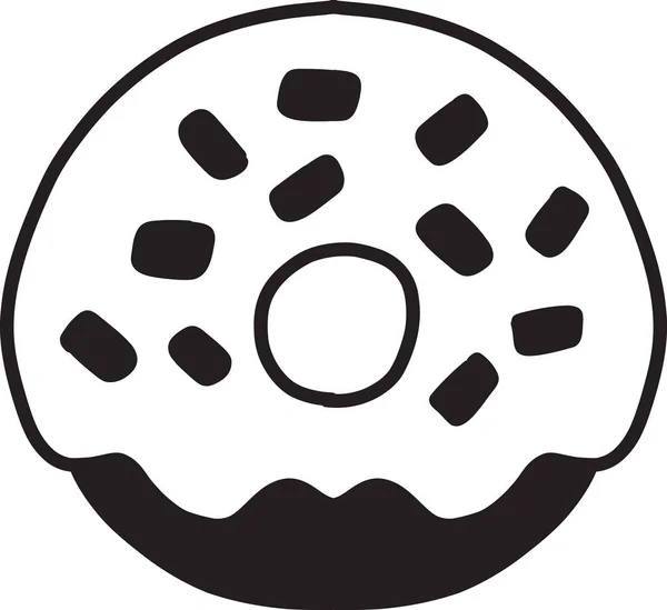 Illustration Donut Dessinée Main Isolée Sur Fond — Image vectorielle