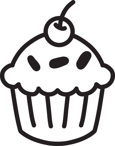 Ručně Kreslené Cupcakes Ilustrace Izolované Pozadí — Stockový vektor