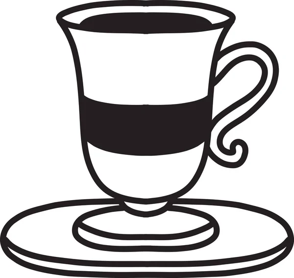 Handgezeichnete Tasse Mit Heißem Tee Illustration Isoliert Auf Hintergrund — Stockvektor