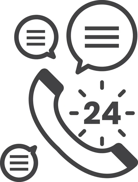 Hour Call Center Illustration Minimal Style Isolated Background — Stock Vector