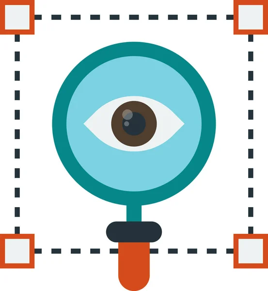 Magnifying Glass Eyeball Illustration Minimal Style Isolated Background — Stock Vector