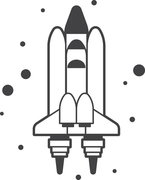 Raket Gaat Ruimte Illustratie Minimale Stijl Geïsoleerd Achtergrond — Stockvector