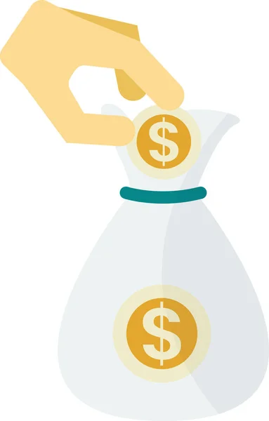 Απεικόνιση Χέρι Και Χρήμα Minimal Στυλ Που Απομονώνονται Στο Παρασκήνιο — Διανυσματικό Αρχείο
