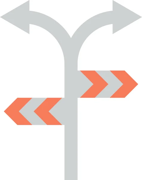Silnice Křižovatka Znamení Ilustrace Minimálním Stylu Izolované Pozadí — Stockový vektor