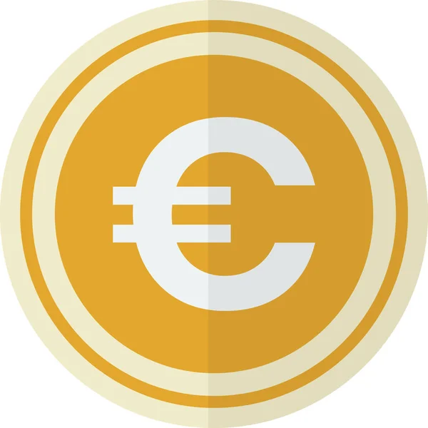 Euro Moneda Ilustración Estilo Mínimo Aislado Fondo — Vector de stock