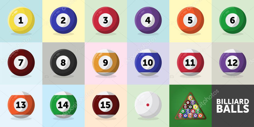 Set of abstract billiard balls illustration eps 10 free vector