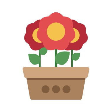 Çağdaş iş için uygun saksı bitkilerinin renk simgesi
