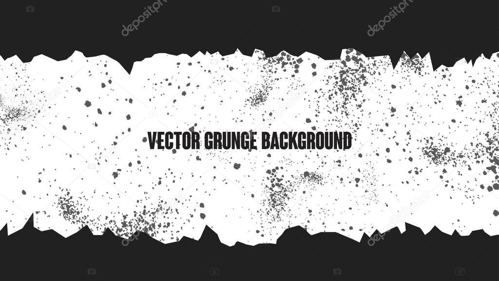 Black grunge torn paper effect banner design