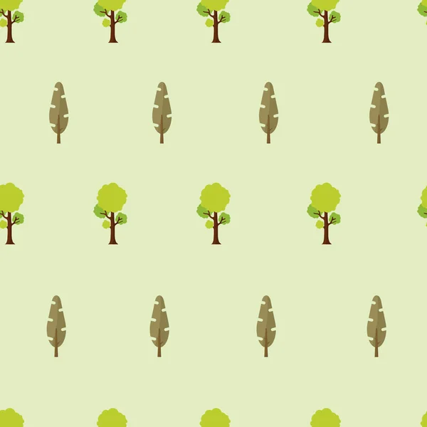 Naadloos Patroon Met Bomen Achtergrond — Stockvector
