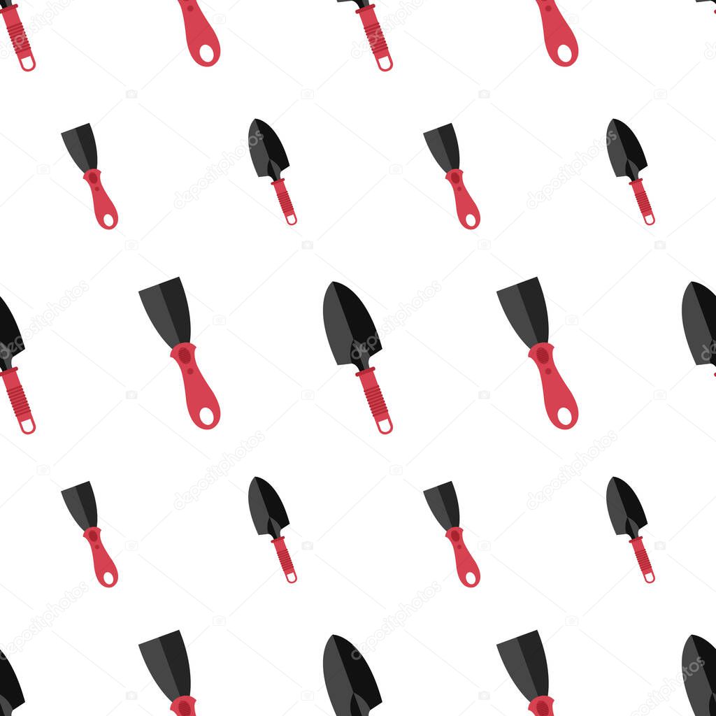 Seamless pattern with garden tool background