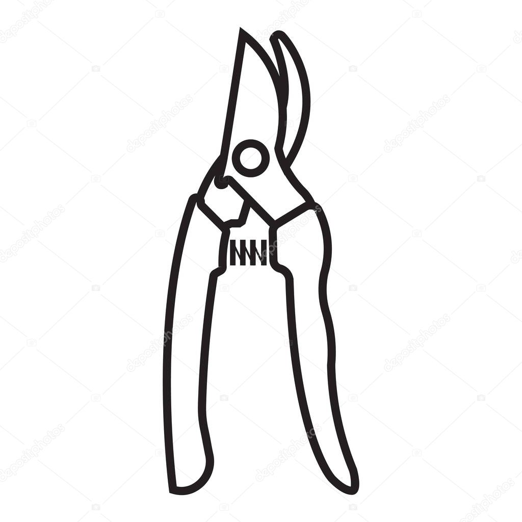 Garden scissors line icon that is suitable for your modern business