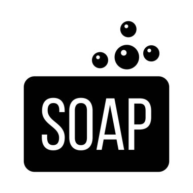 Modern işleriniz için uygun siyah bir sabun ikonu.