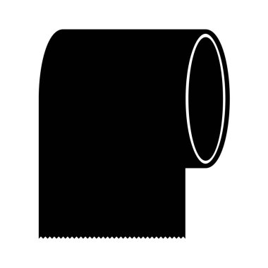 Modern işleriniz için uygun siyah bir tuvalet kağıdı simgesi