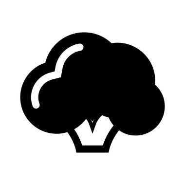 Modern işleriniz için uygun siyah bir stile sahip brokoli simgesi