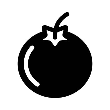 Modern işinize uygun siyah bir stile sahip domates ikonu