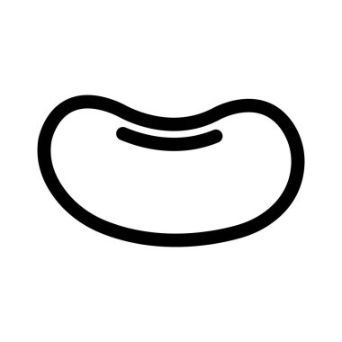 Modern iş için uygun bir çizgi tarzı olan kırmızı fasulye ikonu.