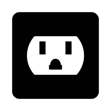 Modern işinize uygun siyah bir stile sahip soket simgesi