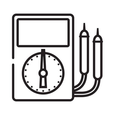 Modern iş için uygun bir çizgi biçimi olan amperemeter simgesi