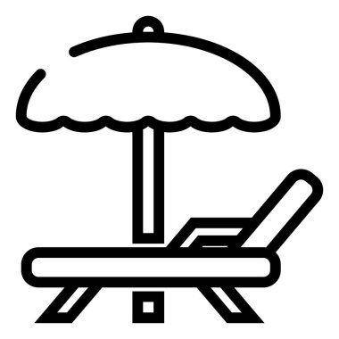 Modern işleriniz için uygun bir plaj sandalyesi ikonu.